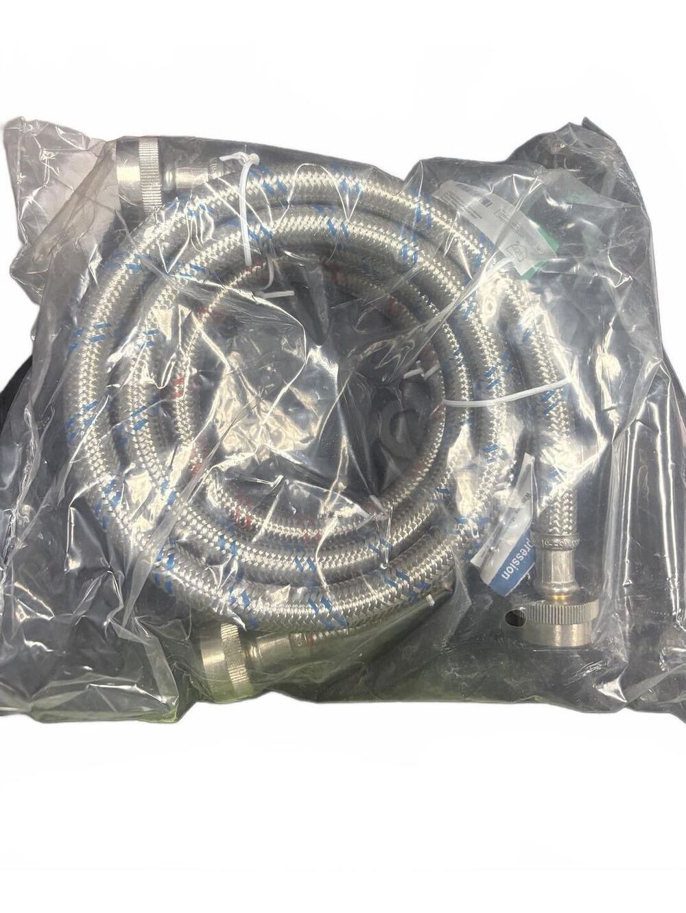 Stainless Steel Braided Washing Machine Hose Set 5 Ft Hot & Cold Water Lines